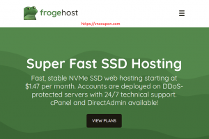 FrogeHost – 优惠30% Managed VPS starting at $35.91/m | NVMe SSD, Anti-DDoS, 100% Uptime, DirectAdmin