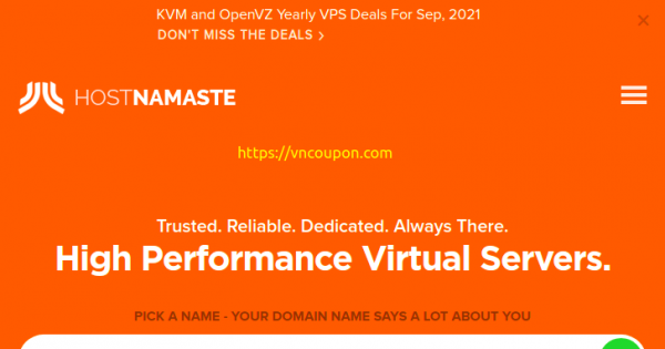 HostNamaste - 年付 VPS 提供 最低 $20每年!
