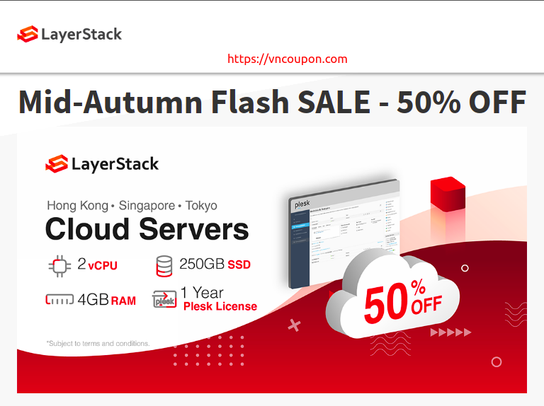 LayerStack Mid-Autumn Flash Sale – 优惠50% 云服务器 in 香港, Tokyo & Singapore