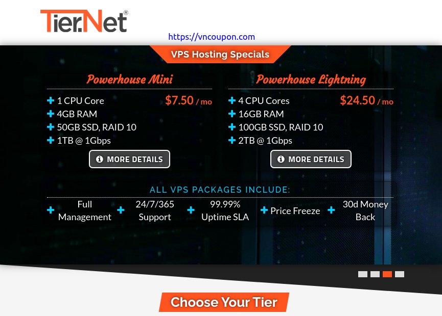 Tier.Net – 高性能 VPS 提供 最低 $8.99每月