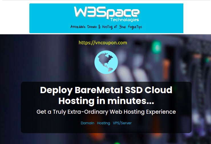 W3Space – 优惠50% Fully Offshore VPS 仅 $8.48每月, KVM SSD VPS 最低 $15每年