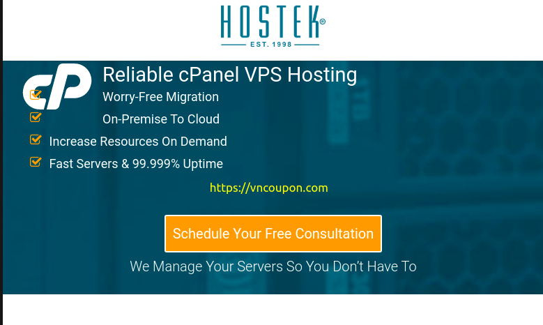 HOSTEK – 优惠75% cPanel VPS 最低 $36.57每月