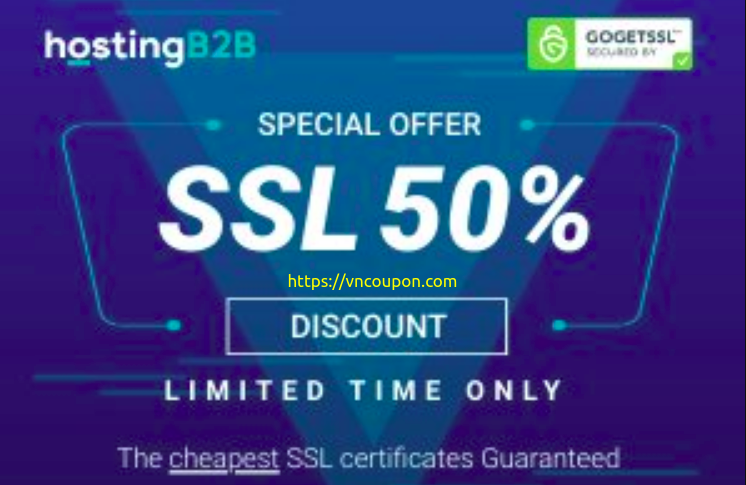 优惠50% SSL Certificate Sale at HostingB2B