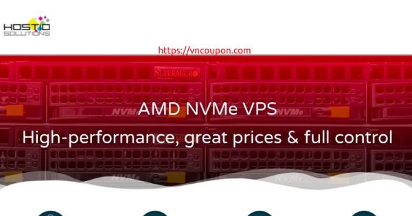 Hostio Solutions - AMD NVMe VPS 提供 最低 $5每月