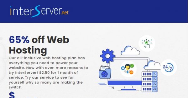 InterServer 优惠券 & 优惠码 on 三月2022 - 优惠99% 虚拟主机