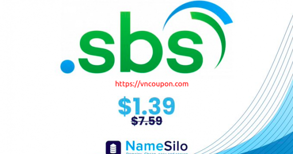[Flash Sale] Get your .SBS 域名 for 仅 $1.39 (regular price $7.59) at NameSilo