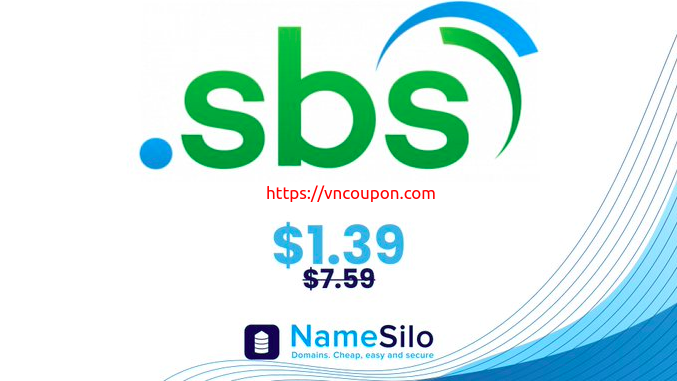 [Flash Sale] Get your .SBS 域名 for 仅 $1.39 (regular price $7.59) at NameSilo