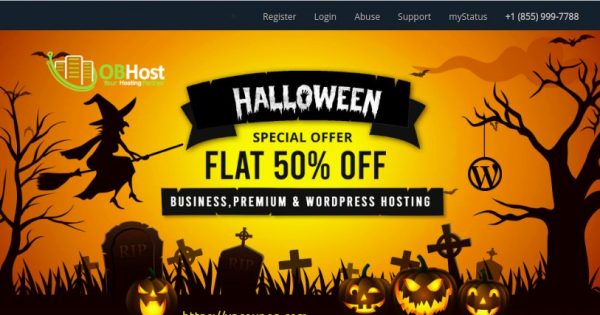 [Halloween 2021] OBHost - 最高优惠50% 虚拟主机, VPS - 优惠80% 域名 Name