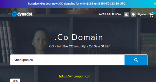 [Flash Sale] Dynadot - Register your new .CO 域名 names for 仅 $1.89!