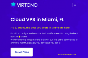 Virtono  迈阿密 Cloud VPS 提供 最低 €8.95每月s