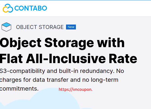 Contabo Object Storage – 20% Lifetime折扣 New Product €2.49 per month for each slice of 250 GB