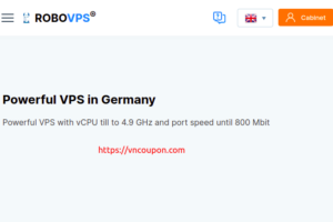 RoboVPS powerful VPS – vCPU speed is till to 4.9GHz 最低 €4,87