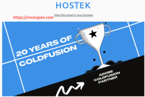 Hostek – 20 Years Of ColdFusion Service – Get 优惠20% a year of ColdFusion VPS!