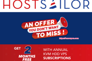 HostSailor – 2 Months 免费on annual KVM HDD Purchase