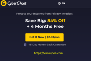 CyberGhost VPN – 优惠84% + 4 Months 免费VPN Services
