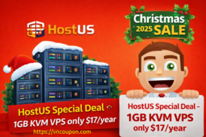 [Christmas 2025 Sale] HostUS 特价机 Deal – 1GB KVM VPS 仅 $17每年