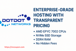 Dotdot Networks – AMD EPYC NVMe VPS –中国 CN2GIA Network – 永久 优惠10% – 26.9 USD每年
