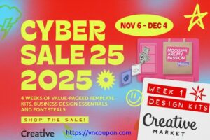 Cyber Week Sale: 最高优惠30% Creative Market Design Assets!