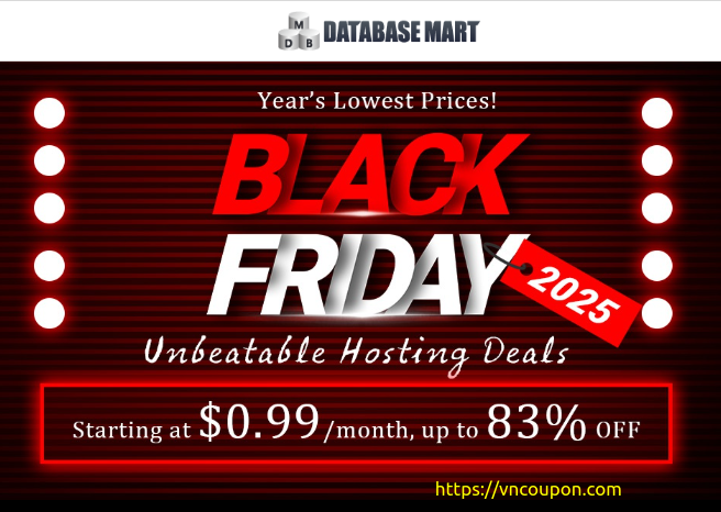 [黑色星期五 2025] Database Mart – Save 最高优惠83% Servers