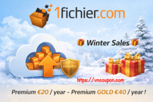 [Winter Sales] 1Fichier.com Cloud Storage Deals – 最低 €20每年